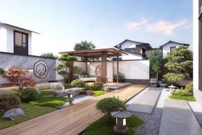 新中式居家庭院3D模型下载